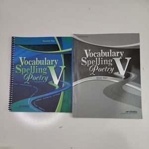 NEW ABEKA  A Beka Vocabulary Spelling & Poetry V Teacher key & teacher Quiz Key